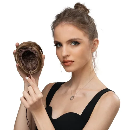 Miniatura 7 de Moño de bailarina, pieza sintética para recoger el cabello, moño de extensión de cabello Q3 de Sarla Negro azabache