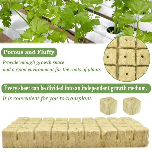 Miniatura 4 de Halatool Cubos hidropónicos de lana de roca de 1.2 pulgadas para cultivo hidropónico sin suelo, plántulas, inicio, esquejes, clones y propagación