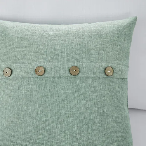 Miniatura 4 de Meekio Juego de 2 fundas de almohada cuadradas de color verde salvia de 22 x 22 pulgadas, fundas de almohada rurales de estilo bohemio con botones