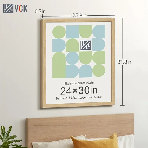 Miniatura 115 de VCK Marcos para póster de madera maciza de 22.375 x 34 pulgadas, marco de fotos A1 negro con montaje en pared, paquete de 3