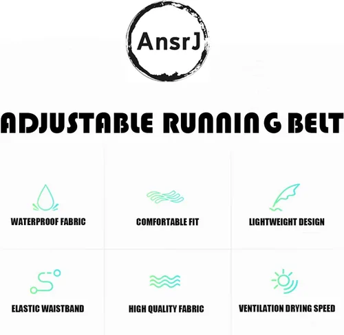 Miniatura 7 de AnsrJ Cinturón ajustable para correr, riñonera para mujeres y hombres. Cinturón de dinero oculto para viajes. Cintura elástica delgada y delgada.