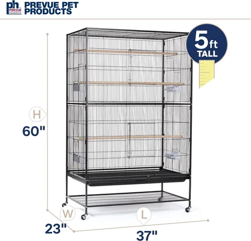Miniatura 5 de Prevue Hendryx F050 Productos para mascotas Jaula de hierro forjado para vuelo, extra grande, negro Hammertone