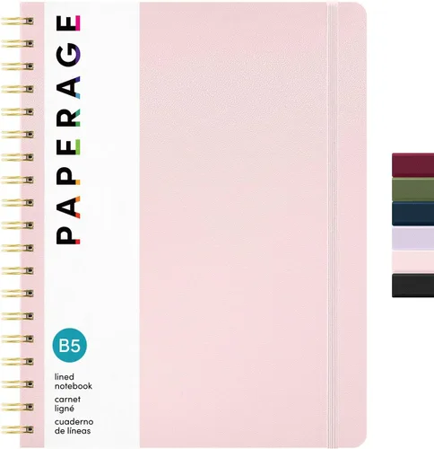 Miniatura 11 de PAPERAGE Cuaderno de espiral rayado, (azul marino, verde oliva, kraft), paquete de 3, 160 páginas, tamaño mediano de 5.5 x 8 pulgadas, papel grueso