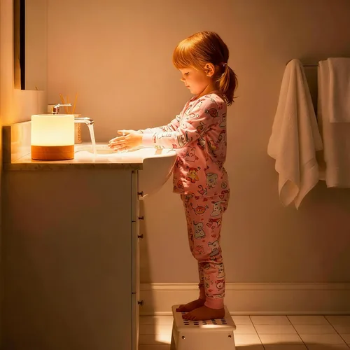 Miniatura 5 de Lámpara de Noche para Bebés y Guardería: Luz con Regulación de Intensidad Táctil para Lactancia y Niños - LED de Cuidado de Ojos, Luz Cálida Blanca