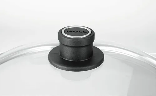 Miniatura 3 de Woll Vidrio templado con borde de acero inoxidable y perilla ventilada tapa redonda, 8 pulgadas, transparente