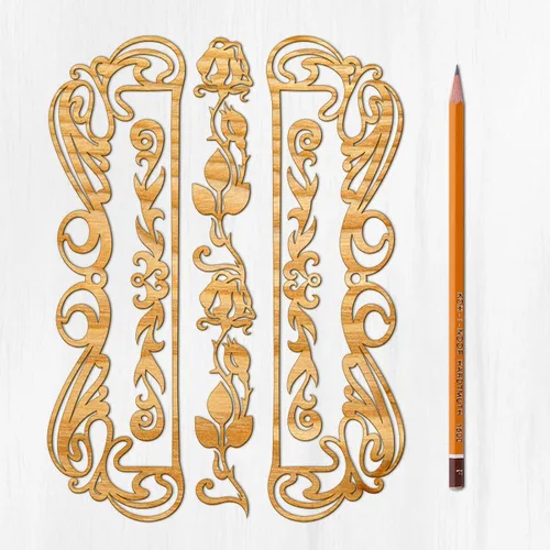 Miniatura 22 de Ajoure Lasercut Embelishments # Art Nouveau - Marcos de borde con patrón floral, chapa vintage, madera aglomerada, silueta de madera contrachapada