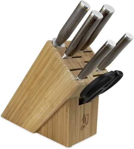 Shun Premier - Juego de bloques esenciales de 7 piezas, incluye chef de 8 pulgadas, pelado de 4 pulgadas, utilidad de 6.5 pulgadas, cuchillos de pan