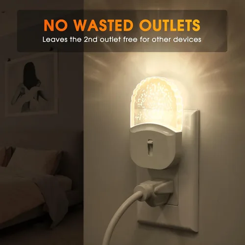 Miniatura 2 de Briignite Luz Nocturna LED, Luces Nocturnas que se Enchufan a la Pared, Luz Nocturna para Niños, Paquete de 2 Unidades, Luz Nocturna Amarilla Ámbar