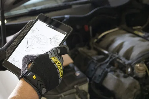 Miniatura 4 de Guantes de trabajo Ironclad Command Grip; guantes para pantalla táctil, palma y dedos conductivos, agarre extremo, duradero, buen rendimiento Negro