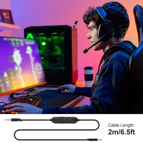 Miniatura 7 de Zosvoses Cable de auriculares A50 con modos A & B, control de volumen de silencio en línea y micrófono compatible con Astro A50, A40 TR, A40, A30