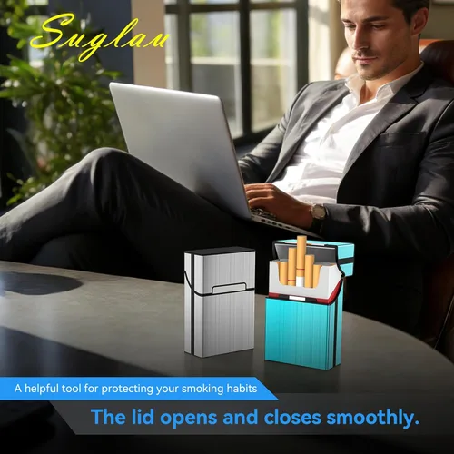Miniatura 7 de Caja de cigarrillos King Size 3 Pack 20 Capacidad Negro+Plata+Azul-364.882-3.346 in