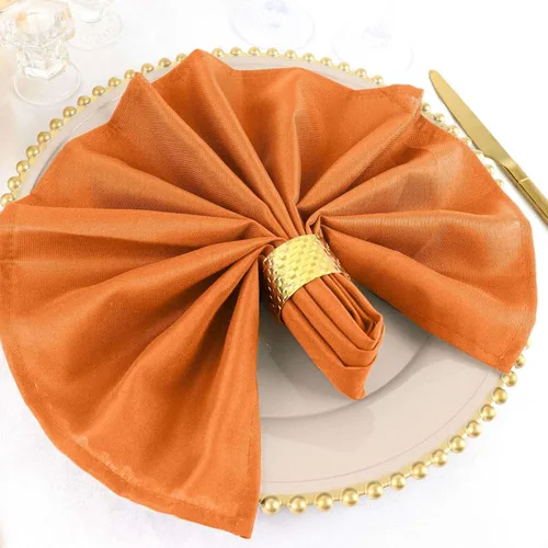 Miniatura 9 de Efavormart - Juego de 5 servilletas de tela de 20 x 20 pulgadas, servilletas de cena naranjas sin costuras, servilletas de mesa de lino lavables