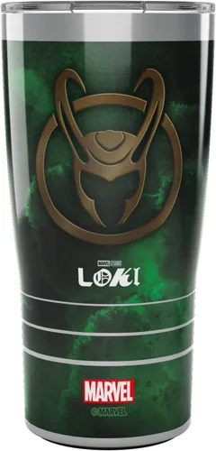 Tervis Traveler Traveler - Vaso aislado de triple pared con aislamiento de tres paredes Loki Green Crest mantiene las bebidas frías y calientes, 20