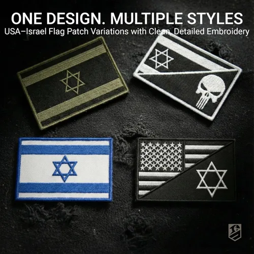 Miniatura 7 de Paquete de 2 parches de bandera de Israel con la bandera estadounidense, parches bordados de moral israelí de Estados Unidos para mochila táctica
