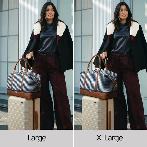 Miniatura 2 de S-ZONE - Bolso de mano de lona para mujer con correa de cuero sintética