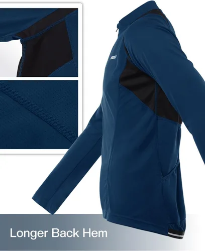 Miniatura 32 de ARSUXEO Camisetas de ciclismo de media cremallera para hombre Camisas de ciclismo de montaña de manga larga 6031