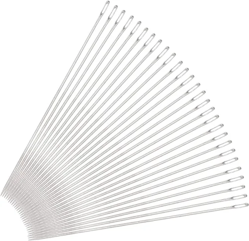 Miniatura 6 de uxcell 30 agujas de abalorios finas, finas, largas, rectas para bordar, de acero inoxidable, 1.26 pulgadas
