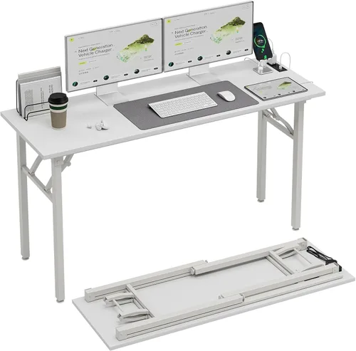 Miniatura 34 de TEMI Mesa de Computadora Pequeña Mesa Plegable - Escritorio de Oficina Plegable de 35.8", Sin Ensamblaje, Perfecto para Espacios Pequeños