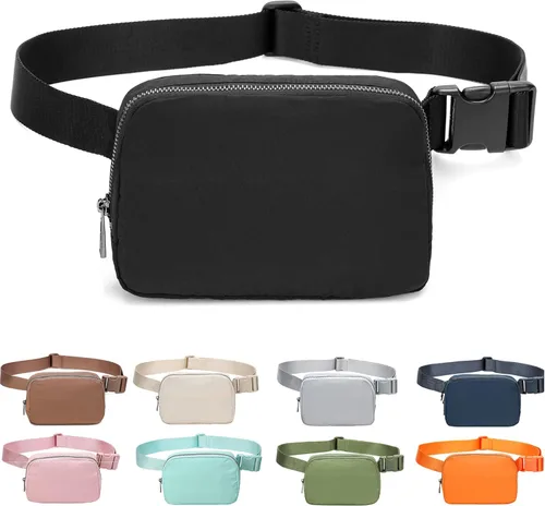 Miniatura 11 de Riñonera Bolsa de Cintura Bolso Cruzado Bolsa de Cadera para Correr Senderismo Viajes Entrenamiento Correa Ajustable para Mujeres, Gris oscuro