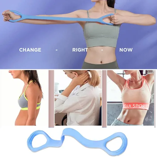 Miniatura 2 de HUICHAI Figura 8 - Banda de resistencia para fitness con asas, barra pura, entrenamiento de pecho, brazo y hombro, bandas elásticas para ejercicio
