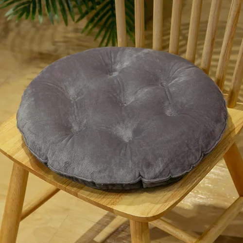 Miniatura 11 de Paquete de 2 cojines redondos de terciopelo grueso para asiento, almohadillas de color sólido para silla, cojín de piso para tatami, almohadilla