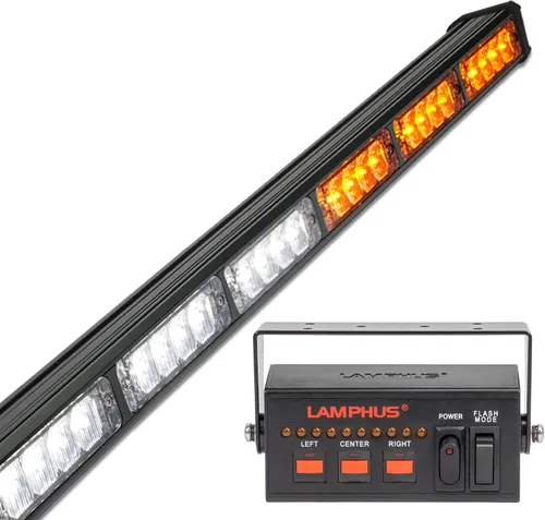 Miniatura 28 de LAMPHUS SolarBlast SBLS104 barra de luces LED de alerta de emergencia e indicación de tránsito, 47 pulgadas, 40 W - ÁMBAR AZUL, ámbar / blanco
