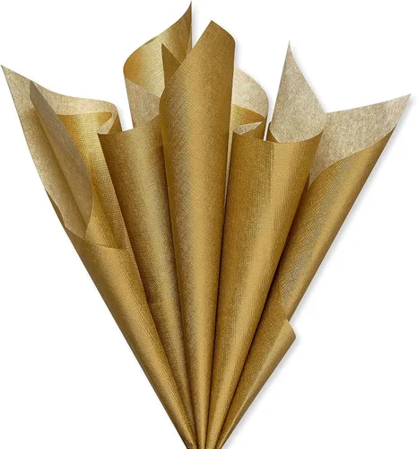 Miniatura 2 de Papyrus 4 hojas de papel de seda dorado para cumpleaños, manualidades, bricolaje y más Oro