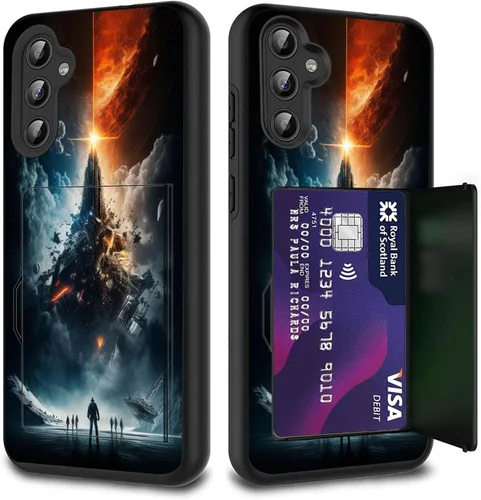 Miniatura 62 de Funda híbrida de doble capa con función atril para Samsung Galaxy A16 5G de 6.9 pulgadas, diseño de vaca con bandera estadounidense