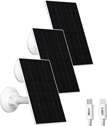 Miniatura 8 de Zivif Panel Solar USB para Cámara de Seguridad, Cargador Solar de 4W para Cámara de Batería Recargable, Resistente al Agua IP66, Montura Ajustable 1