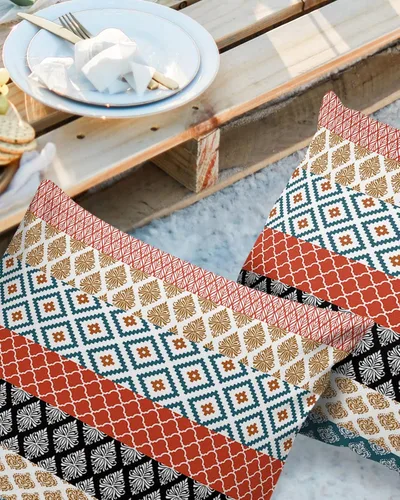 Miniatura 2 de Fundas de almohada impermeables para exteriores, fundas de almohada lumbares, estilo bohemio, diseño de rayas, tribal, estilo bohemio, fundas