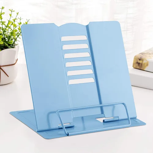 Miniatura 23 de MSDADA - Soporte de libros de escritorio, soporte de libros de lectura, de metal, ajustable, para libros de cocina, documentos, portátil