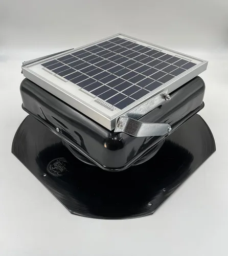 Miniatura 8 de Solar Mega RoofBlaster 2.0 con ventilación negra (montaje en panel solar ajustable) Ventilación solar del ático Ventilación solar de techo