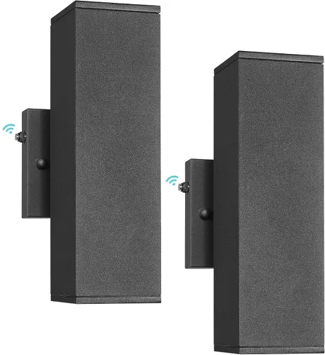 Miniatura 8 de Ken & Ricky Apliques de pared para exteriores, moderna lámpara exterior arriba y abajo, lámpara exterior cuadrada con acabado blanco lijado, 1