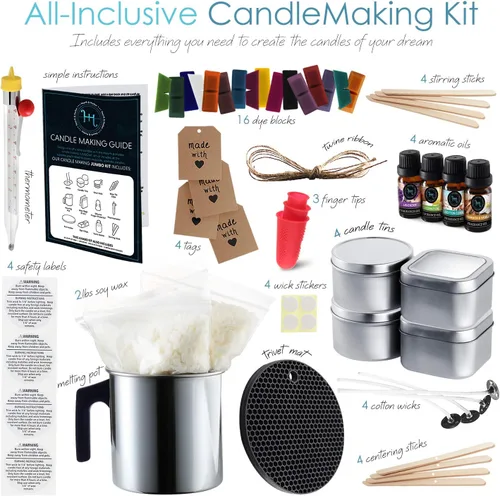 Miniatura 2 de Etienne Alair Kit de fabricación de velas de soja orgánica para adultos, manualidades de bricolaje, suministros completos de fabricación de velas