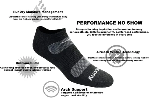 Miniatura 5 de Saucony Calcetines invisibles de malla para hombre, con ventilación y ajuste cómodo