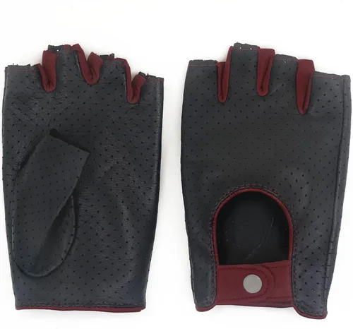 Miniatura 6 de ZLUXURQ Guantes de conducción de piel sin dedos suave y transpirable para mujer, piel de cordero prémium