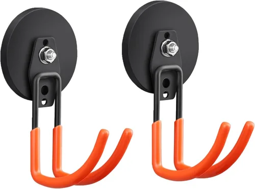 Ganchos magnéticos grandes y resistentes para garaje, paquete de 4 ganchos magnéticos fuertes para taladro eléctrico, herramientas de jardín,