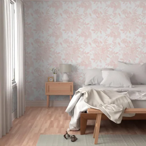 Miniatura 5 de Papel tapiz para despegar y pegar, peonías, rubor, flores, princesa, floral, para habitación de niñas, papel tapiz extraíble personalizado por