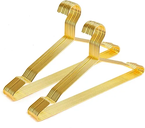 Colgador de ropa de metal de 17 pulgadas, percha resistente de 0.15 pulgadas para abrigo, traje, boutique de novia, colgador de alambre delgado que