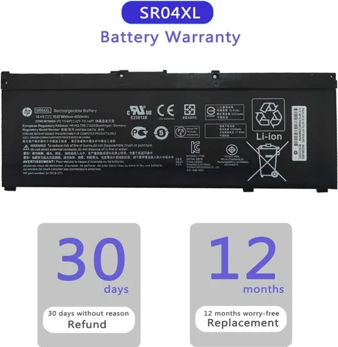 Miniatura 7 de HP SR04XL L08855-855 - Batería para HP Omen 15-CE0XX 15-DC0XX Series 15-CE009LA 15-CE015DX 15-DC0003LA 15-DC0051NR Pavilion 15-CB0XX 15-CX0XX