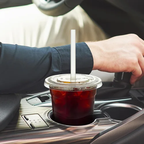 Miniatura 7 de Turbo Bee 200 juegos de vasos de plástico transparente de 12 onzas con tapas y pajitas, tazas de café helado desechables para llevar con tapas