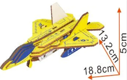 Miniatura 2 de Kit de modelo de avión de 23 piezas, rompecabezas 3D de madera cortado con láser