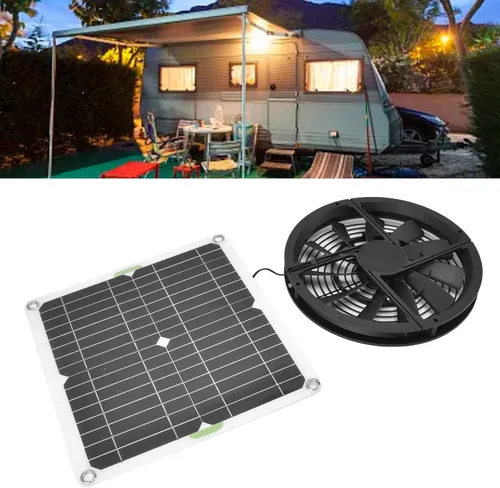 Miniatura 5 de Kit de ventilador de ventilación con energía solar, ventilador de escape solar de 100 W 12 V con panel para invernadero, gallinero, cobertizo