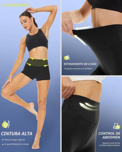 Miniatura 4 de CAMPSNAIL - Pantalones cortos de yoga para mujer, 3"/5"/8" de cintura alta con control de abdomen, pantalones cortos de elastano para voleibol, yoga