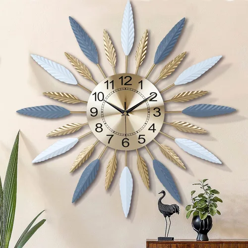Lafocuse Reloj de pared grande silencioso de 23 pulgadas para decoración de sala de estar, reloj de pared decorativo de mediados de siglo, reloj de