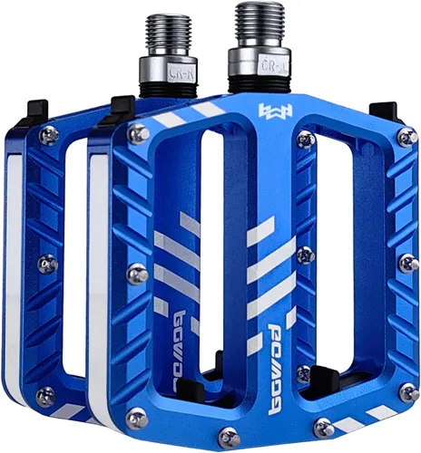 Pedales de bicicleta con luces LED, 5 modos, toque de encendido/apagado, recargable por USB, impermeable, pedales planos de aluminio CNC para