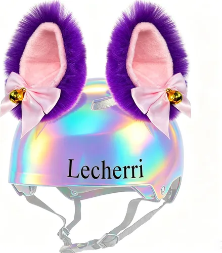 Miniatura 6 de Orejas de gato para casco, orejas de zorro con campana, accesorios para casco de campana, 2 unidades, diseño reutilizable (casco no incluido)