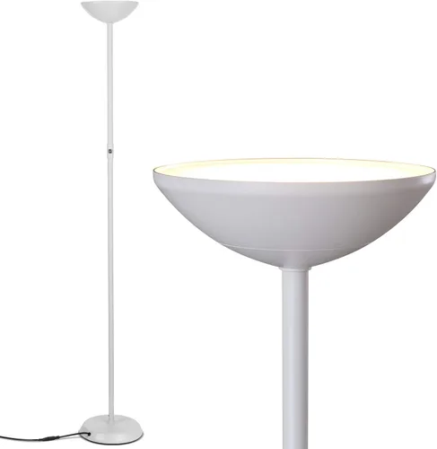 Brightech SkyLite - Lámpara de pie LED, lámpara de pie súper brillante para salas de estar y oficinas, lámpara de antorcha alta regulable de 3 vías,