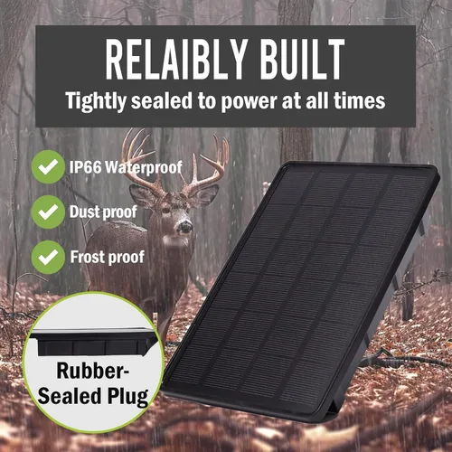 Miniatura 6 de Panel solar de cámara de rastro de 5 V/12 V, batería de panel solar de 4 W con batería de iones de litio de 8000 mAh, clasificación impermeable
