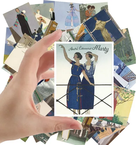 Miniatura 5 de Calcomanías grandes (24 piezas de 2.5 x 3.5 pulgadas), hermosas damas en vestido de seda, retratos victorianos, pintura de museo antiguo, póster